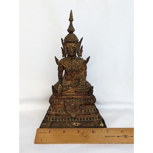 Antique 19th Century Bronze Thai Rattanakosin Buddha Statue from Thailand - Picture 10 of 10